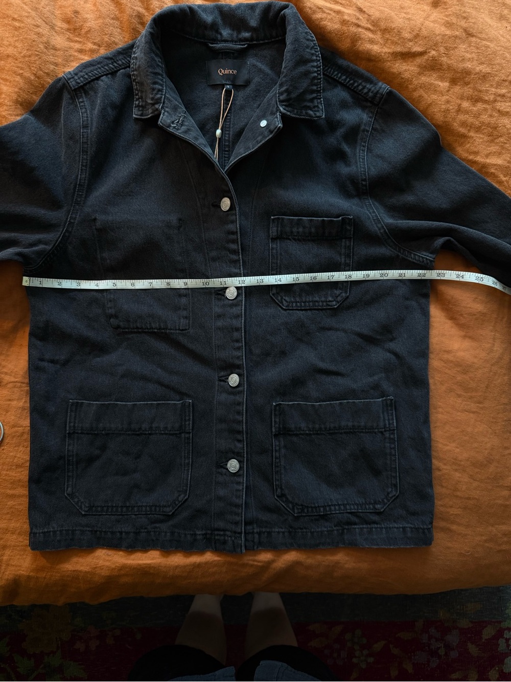 Quince Organic Cotton Denim Chore Jacket - Washed Black - Size L NWT - Picture 3 of 8